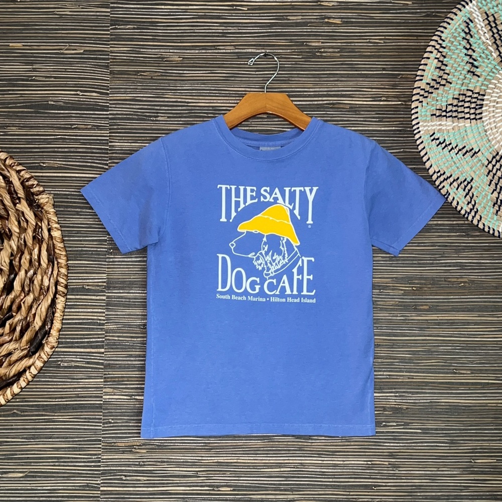 The Salty Dog Cafe Tee Youth Medium Periwinkle Blue Unisex